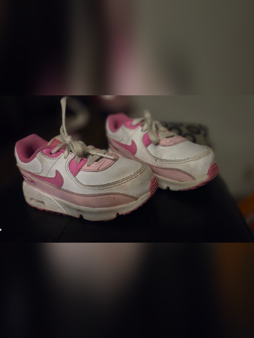 Nike Kids White Sneakers with Pink Accents